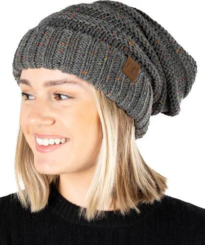 Vista 199 de Funky Junque Gorro de moda de punto trenzado de talla extragrande, grueso, abrigado, suave y holgado