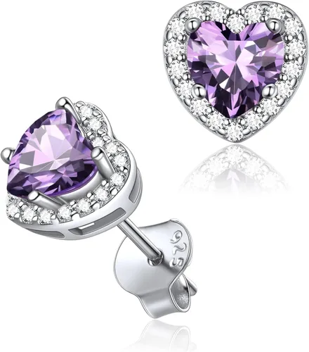 Vista 21 de ChicSilver Aretes de piedra natal para mujer de plata de ley 925