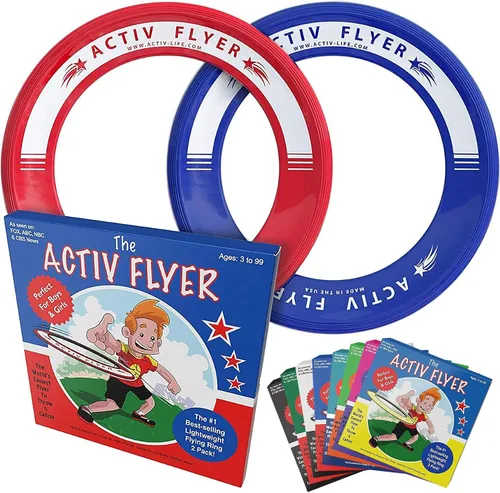 Vista 5 de Activ Life Kid’s Flying Rings (2 Pack) They Fly Straight & Don’t Hurt, 80% Lighter Than Standard Rings - Replace Screen Time with Healthy Family Fun