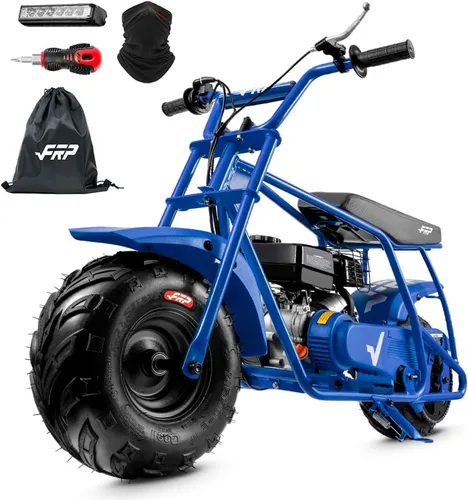 Vista 9 de FRP GMB100 Plus Gas Mini Bike 99cc 4 tiempos todoterreno Faro y polaina Negro