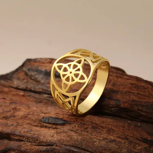 Vista 16 de UNIFT Anillo de nudo de bruja para mujer, acero inoxidable, celta, cuaternario, Wicca, estilo geométrico, anillo de nudo de brujería, amuleto