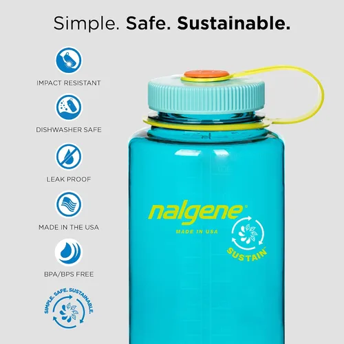 Vista 3 de Botella de agua Nalgene Tritan 32 oz boca ancha libre de BPA