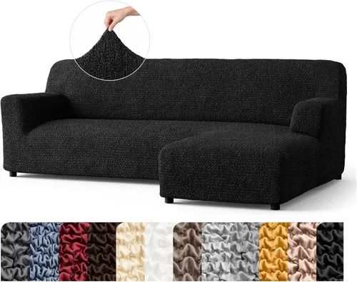 Vista 23 de PAULATO BY GA.I.CO. Funda de sofá modular, funda para sofá chaise longue en forma de L, fundas lavables para sofá esquinero, funda elástica de Gris