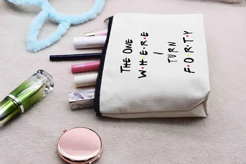 Vista 7 de LIBIHUA Bolsa de maquillaje de cumpleaños Bolsa de cosméticos Bolsa de viaje, Beige, 271-el Uno Donde Ture 40