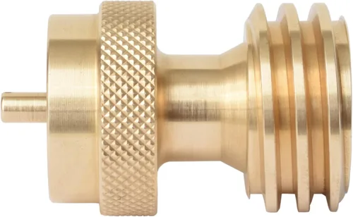 Vista 7 de Flame King Adaptador de propano de 20 libras a 1 libra: convertidor de latón macizo, QCC1/Tipo 1 & Compatible con POL, Conecte pequeños cilindros