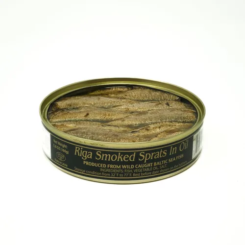 Vista 5 de Grilled Catch Brisling Sardines – Espadines Riga ahumados, capturados en aceite, 5.6 oz, mariscos sostenibles, Kosher, empacados a mano en Letonia