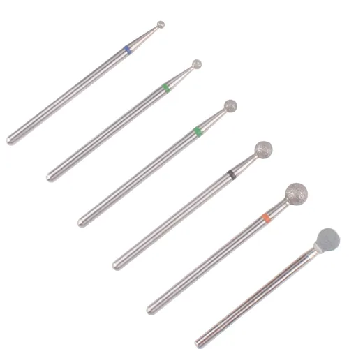 Vista 3 de Brocas de uñas limpias para cutículas en forma de bola, 6 piezas para preparación de uñas Broca de uñas de piedra de diamante para manicura