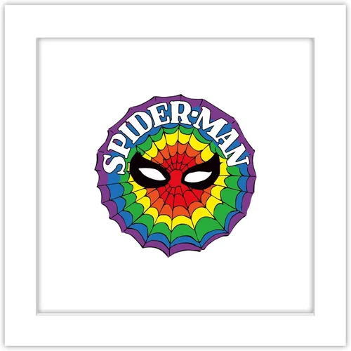 Vista 10 de Trends International Gallery Pops Marvel Spider-Man - Póster de pared retro con diseño de arco iris, 12.00 x 12.00 pulgadas, versión de marco negro