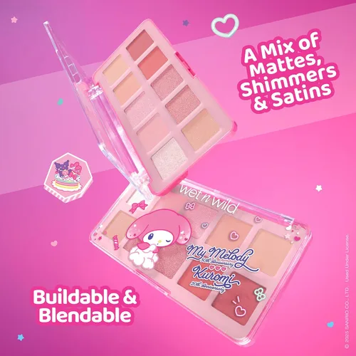 Vista 4 de wet n wild - Paleta para ojos y cara My Melody y Kuromi - Dulzura Acogedora Acogedora ternura
