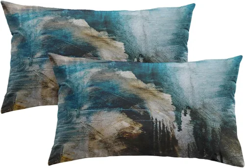 Vista 14 de Britimes Fundas de almohada modernas para decoración del hogar, 16 x 16 pulgadas, juego de 2 fundas de almohada decorativas, fundas de almohada