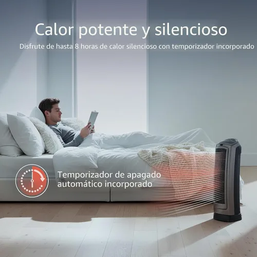Vista 7 de Lasko Calentador de torre de cerámica digital oscilante para el hogar con termostato ajustable, temporizador y control remoto, 23 pulgadas, 1500 W