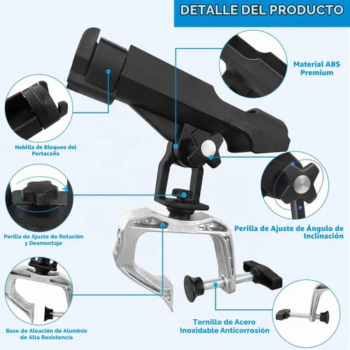 Vista 2 de LBW Automatic Spring Fishing Rod Holder for Ground Bank Fishing Pole Holder Hook Setter Adjustable High Sensitivity Stainless Steel Spring Loaded
