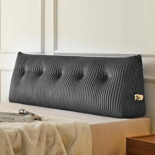 Vista 25 de Z-hom - Almohada grande para cabecero con un solo rollo, almohada de cuña para sentarse en la cama, cojín triangular de apoyo de respaldo para leer