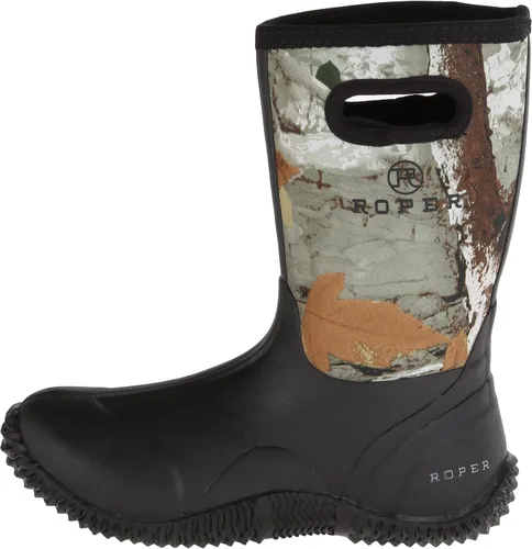 Vista 8 de ROPER Niños Niños Barnyard Negro 10 Pulgadas De Neopreno Granero Pull En Botas Casual Mid Calf - Negro
