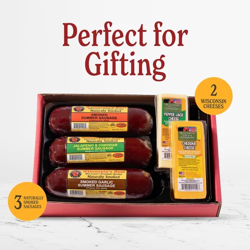 Vista 2 de Wisconsin's Best & Wisconsin Cheese Company Cesta de Regalo premium de muestras