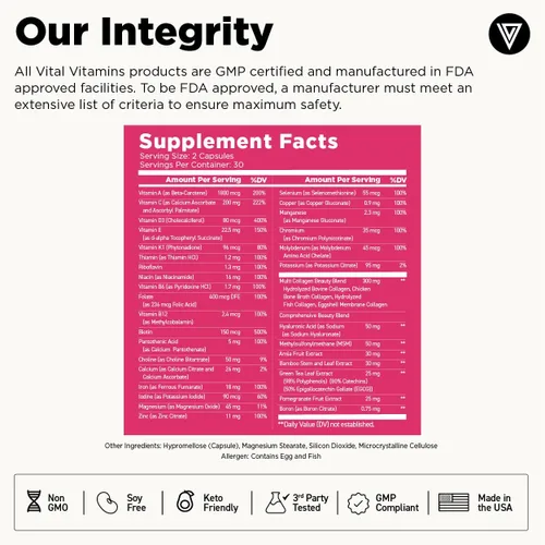 Vista 9 de Vital Vitamins Complejo de colágeno múltiple Plus + complejo multivitamínico para mujeres