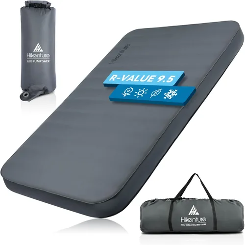 Vista 8 de Hikenture Colchoneta de dormir autoinflable de 4 pulgadas de grosor con valor 9.5 R, colchón de campamento Comfort Plus con saco de bomba