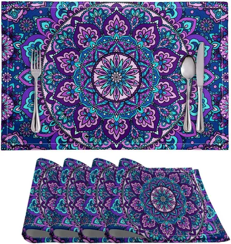 Vista 11 de BIGCARJOB Mantel individual de diseño personalizado, 4 piezas, tapete de mesa resistente al corazón, 12 x 18 pulgadas 1-diseño personalizado