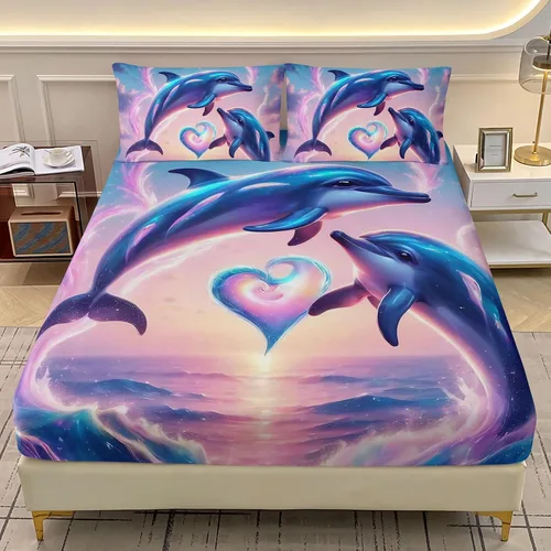 Vista 13 de AILONEN Axolotl - Juego de sábanas bajeras para niños, tamaño individual XL, color rosa y azul degradado kawaii, lindas sábanas de fresa salamandra