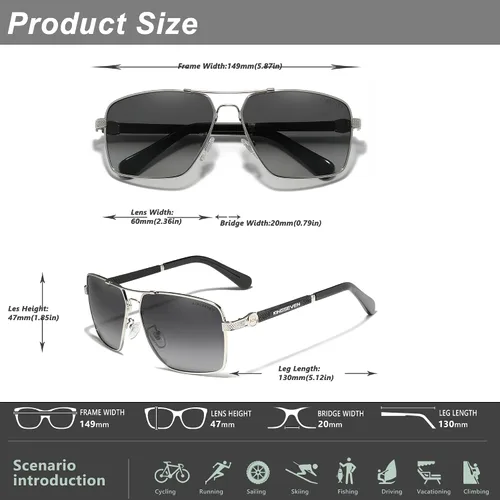 Vista 4 de KINGSEVEN Gafas de sol de nuevo diseño polarizadas lente de revestimiento 2023 auto reinicio marco conducción gafas para hombresmujeres Oculos