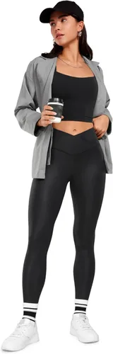 Vista 3 de CRZ YOGA Butterluxe - Leggings de piel sintética mate con cintura cruzada para mujer, 2528 pulgadas, leggings cruzados de cintura alta en V