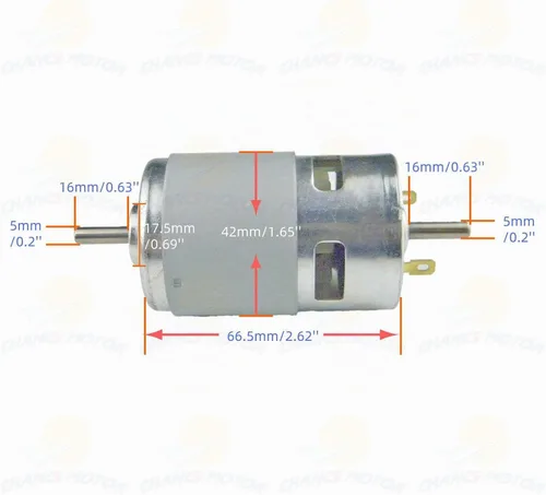 Vista 4 de CHANCS Motor de sierra 775 DC 24V 12000RPM Motor de engranaje de doble salida eje taladro Chuck Mini Sierra circular eléctrica DIY