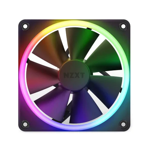 Vista 2 de NZXT F120 RGB Paquete Triple – 3 x ventiladores RGB PWM de 120 mm para PC con controlador RGB – Alto flujo de aire, bajo ruido – Rodamiento