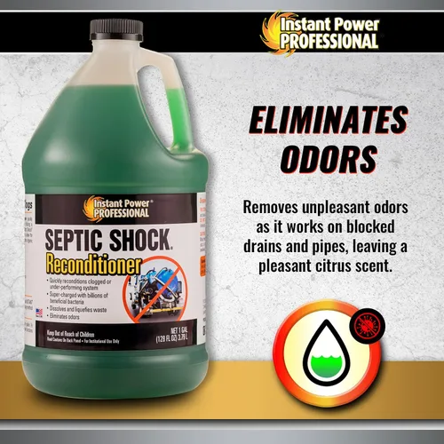 Vista 4 de Instant Power Reacondicionador de choque séptico, tratamiento de tanque séptico, limpiador de drenaje, removedor de obstrucciones líquido