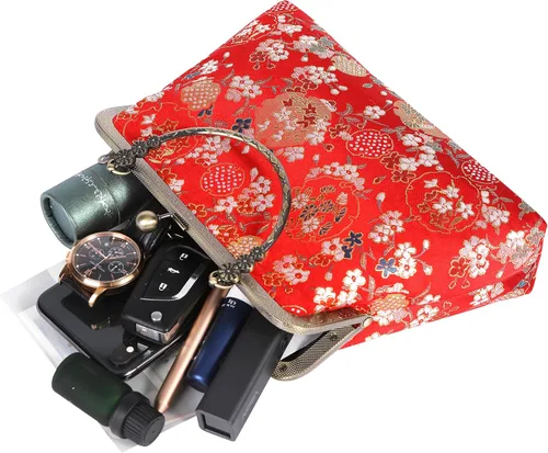 Vista 2 de Arnosoar Bolso de noche floral con cierre de beso y asa superior para mujer