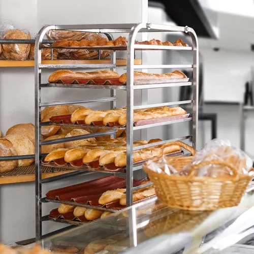 Vista 7 de Gridmann Bun Pan - Estante para panadería comercial, 20 láminas