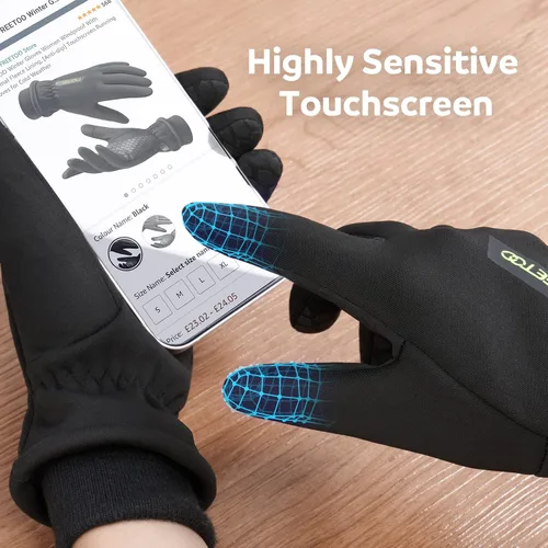 Vista 4 de FREETOO Winter Gloves for Women, 2022 Stylish Double Locking Thermal Running Gloves, Warm Waterproof Touchscreen Driving Gloves