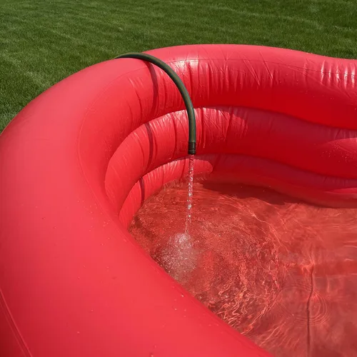 Vista 4 de Ban.do Piscina inflable formada novedad, corazón rojo Grande de 70 x 63 x 24 pulgadas con 4 válvulas de aire y orificio de drenaje, bonita