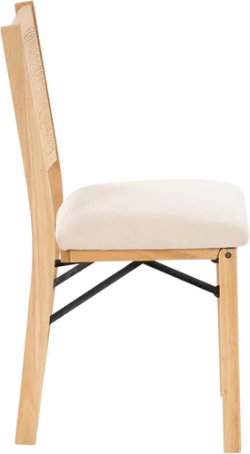 Vista 10 de Powell Kasi Silla Lateral de Comedor Plegable de Caña de Ratán Beige, Natural