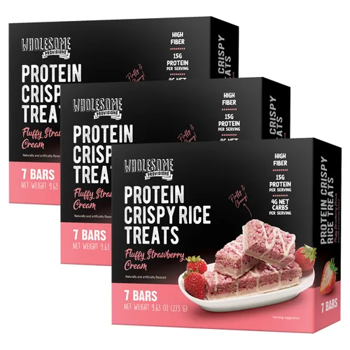 Vista 19 de Barritas de Arroz Crujiente de Proteína, 15g de Proteína, 3g-7g de Carbohidratos Netos, Bajo en Carbohidratos, Esponjoso, Suave, Gomoso, Sin Gluten