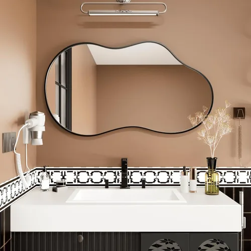 Vista 49 de WEER - Espejo de baño con luces LED, 50x70cm, espejo de tocador montado en la pared, 3 colores regulables, almohadilla antiempañante retroiluminada