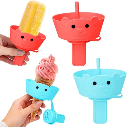 Vista 9 de AIERSA Juego de 12 soportes para paletas y fundas para paletas de hielo para niños, sin goteo, soporte de silicona para paletas con popote y fundas