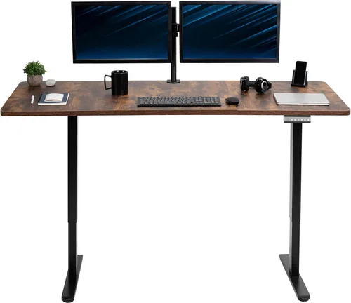 Vista 11 de VIVO DESK-KIT-E2B1B - Escritorio eléctrico de pie con motor doble, ajuste de altura de memoria, serie E2B, marco negro superior negro, DESK-KIT-E2B1B