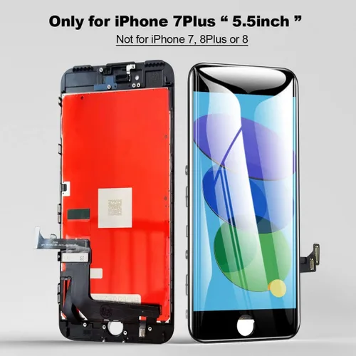 Vista 3 de EFAITHFIX para iPhone 7 Plus reemplazo de pantalla LCD negra de 5.5 pulgadas, conjunto de marco de visualización LCD, pantalla táctil 3D