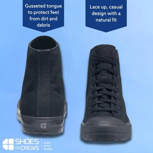 Vista 6 de Shoes for Crews Zapatillas de trabajo unisex antideslizantes de caña alta - Zapatos cómodos y resistentes al agua para mujeres y hombres