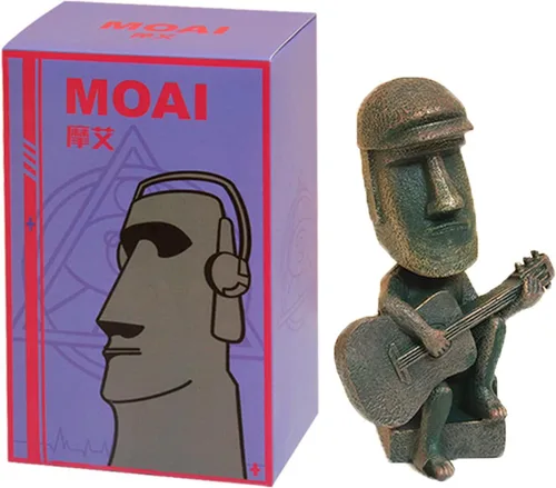 Vista 7 de Moai - Decoración de estatua – Decoración de piedra de resina para isla de Pascua de 6 pulgadas para accesorios de habitación, escultura antigua