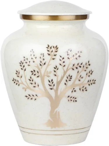 Vista 2 de Tree of Life Urna de cremación grande para cenizas humanas 200 pulgadas cúbicas Urna decorativa para cenizas adultas mujeres y hombres, urnas