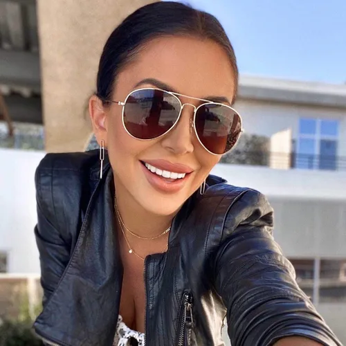 Vista 2 de DIFF Gafas - Cruz - Gafas de sol de diseño aviador para hombres y mujeres, 100% UVAUVB