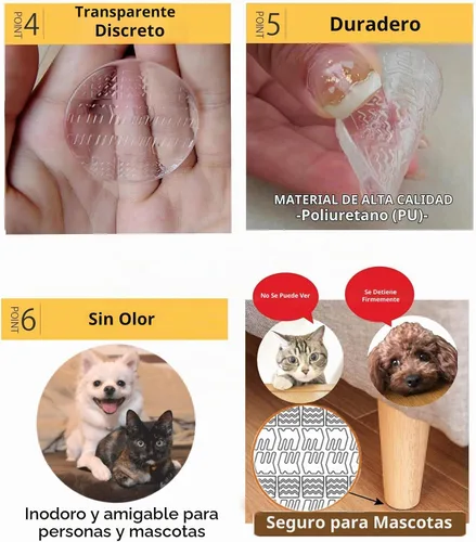 Vista 6 de Almohadillas Antideslizantes para Muebles, 12 Piezas Transparentes Sin Deslizamiento Agarraderas para Muebles, Almohadillas Autoadhesivas