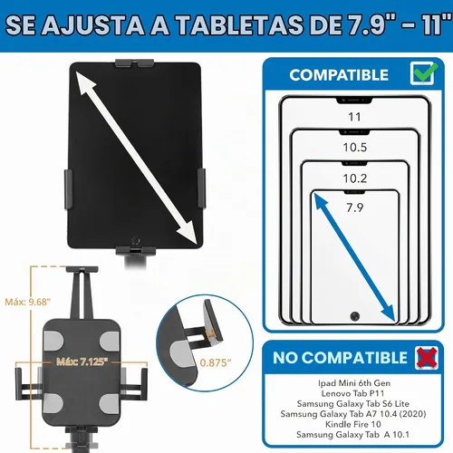 Vista 3 de Mount-It! - Soporte antirrobo para quiosco para tableta, universal, color negro Soporte para tablet POS para iPad de 7.9 a 11 pulgadas y tabletas