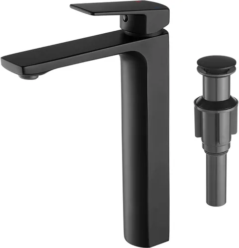 Vista 18 de VOTON - Grifo de fregadero de baño de oro cepillado con una sola manija y desagüe desplegable para lavabo de 1 agujero o 3 agujeros con placa