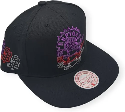 Vista 3 de Mitchell & Ness Toronto Raptors NBA Hyper Loops DNA Snapback Gorra Ajustable - Negro/Púrpura