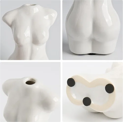 Vista 2 de Briful Mini jarrón de cuerpo – Decoración de estante de forma femenina, escultura en forma de cuerpo, bonito jarrón de flores para decoración