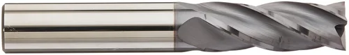Vista 2 de Kodiak Cutting Tools KCT166582 USA Made Solid Carburo End Mill, AlTiN recubierto, 4 flautas, 3/8" diámetro, 3/8" Shank, 1" longitud de corte, 2-1/2