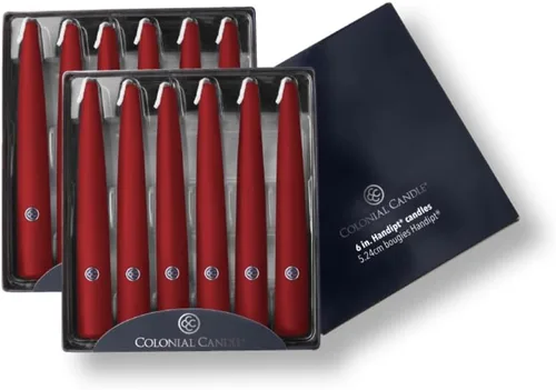 Vista 33 de Colonial Candle Handipt Collection - Vela cónica sin perfume, color blanco, 6 pulgadas, paquete de 12, hasta 4 horas de combustión