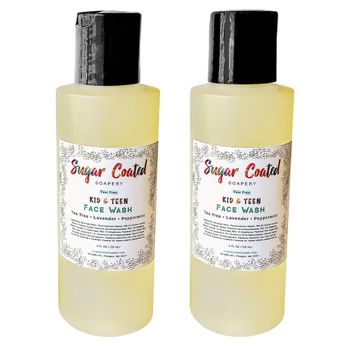 Vista 2 de Cuidado de la piel para adolescentes y niños, limpiador facial para niños, adolescentes, jabón sin lágrimas, tratamiento facial suave para el acné